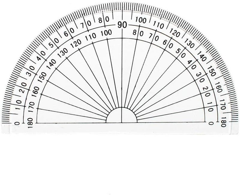 Lelines 4 Inch Protractor, Plastic Student Math Protractors, Pack of 2, Clear - Image 2